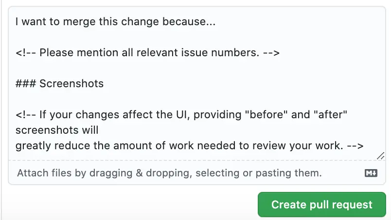 Github How to use Register Create a Pull Request second
