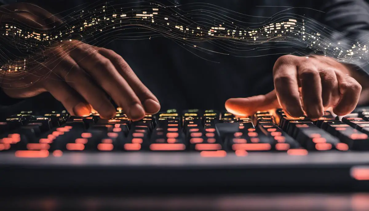 Image of a person typing on a keyboard, symbolizing the use of AWS CLI EventBridge