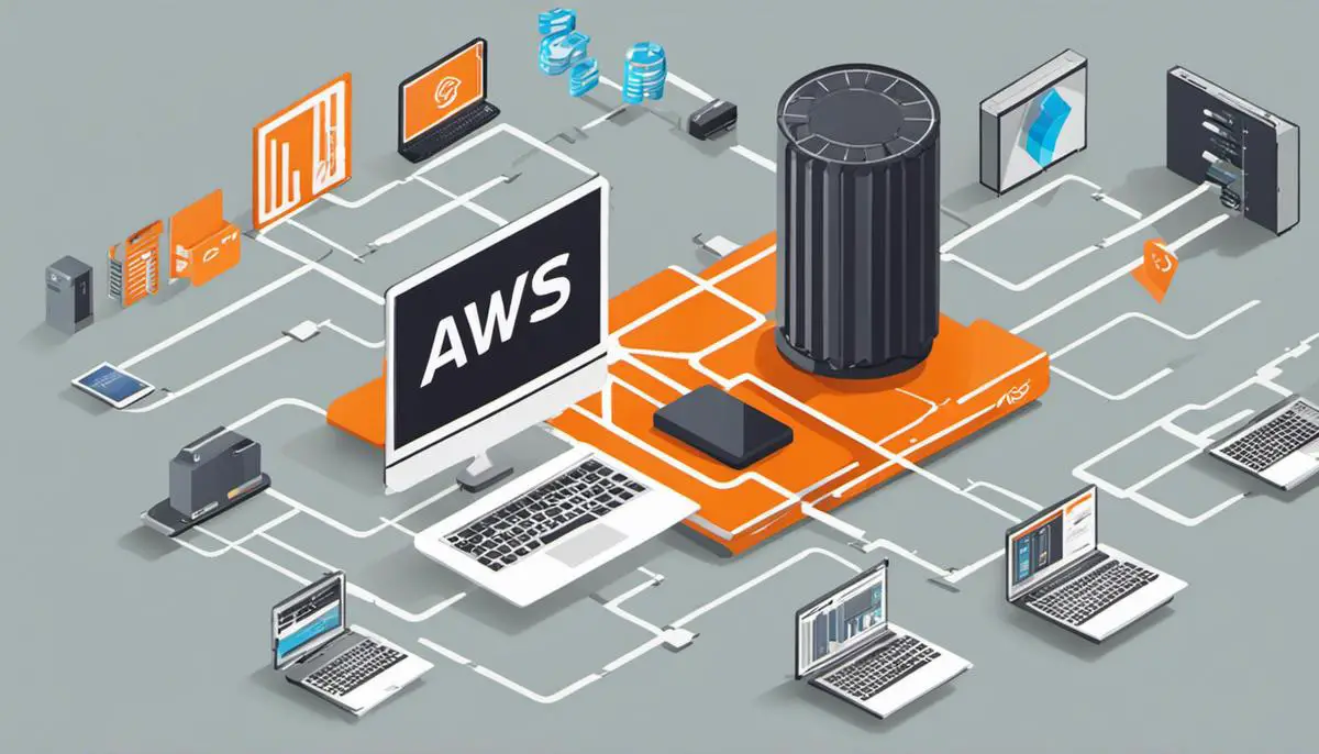 Image depicting the basics of AWS CLI, including commands and AWS services.
